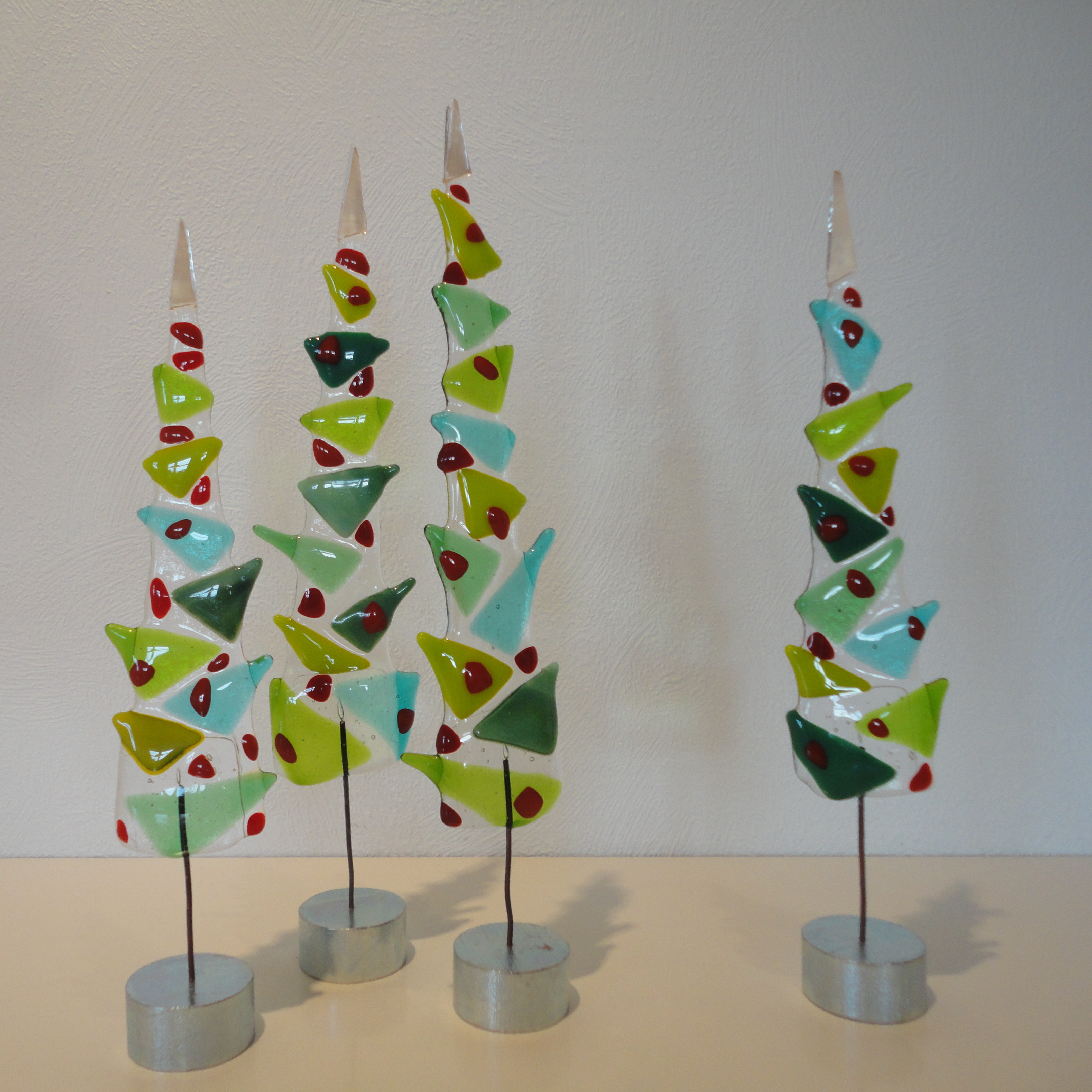 Glasjulestræer | juletræer | Lene Hjerrild | Glaskunst | Glas
